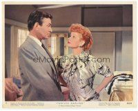 7b061 FOREVER DARLING color 8x10 still #8 '56 close up of Lucille Ball staring at James Mason!
