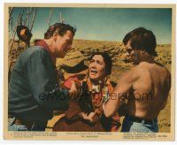 7b077 SEARCHERS color 8x10 still '56 John Ford, John Wayne & Jeff Hunter confront Indian woman!