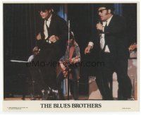 7b048 BLUES BROTHERS 8x10 mini LC '80 close up of John Belushi & Dan Aykroyd performing on stage!
