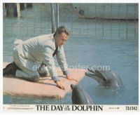 7b056 DAY OF THE DOLPHIN 8x10 mini LC #8 '73 close up of George C. Scott with talking dolphins!