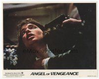 7b067 MS. .45 int'l 8x10 mini LC '81 c/u of Zoe Tamerlis with gun to her head, Angel of Vengeance!