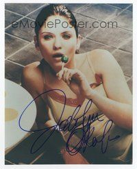 7c244 JODI LYN O'KEEFE signed color 8x10 REPRO still '02 close portrait on floor with lollipop!