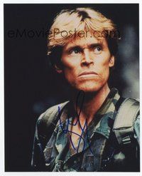 7c323 WILLEM DAFOE signed color 8x10 REPRO still '02 portrait wearing camo from Clear & Present Danger!