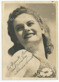 7c003 ALEXIS SMITH signed deluxe 5x7 still '40s smiling head & shoulders portrait!