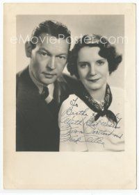 7c054 FRED ALLEN signed deluxe 5x7 still '40s with his wife Portland Hoffa & signed from both!