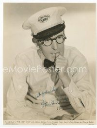 7c063 HAROLD LLOYD signed 7.5x9.75 still '35 biting his nail in costume from The Milky Way!