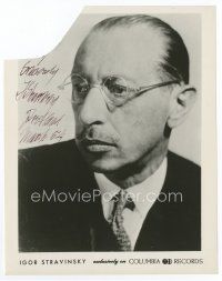 7c069 IGOR STRAVINSKY signed 8x10 publicity still '54 the great Russian composer & pianist!