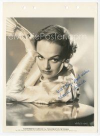 7c091 KATHERINE DEMILLE signed key book still '38 great glamour portrait leaning on table!