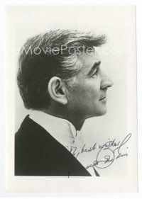 7c095 LEONARD BERNSTEIN signed 5x7 publicity photo '80s portrait of the great composer!
