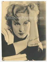 7c098 MADGE EVANS signed deluxe 7x9.25 still '30s close portrait with head resting on her hand!
