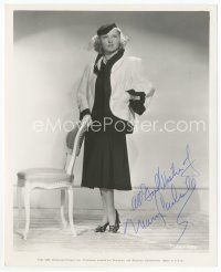 7c111 MARY CARLISLE signed 8x10 still '37 full-length modeling a Russian ermine cocktail jacket!