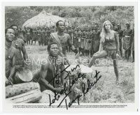 7c140 TANYA ROBERTS signed 8x10 still '84 wearing skimpy outfit from Sheena: Queen of the Jungle!