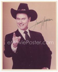 7c093 LARRY HAGMAN signed color TV 8x10 REPRO still '80s as J.R. Ewing from TV's Dallas!