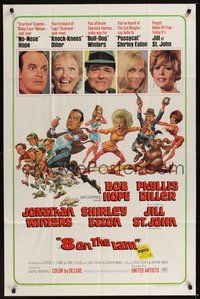 7d012 8 ON THE LAM 1sh '67 Bob Hope, Phyllis Diller, Jill St. John, wacky Jack Davis art of cast!