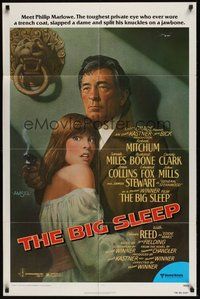 7d076 BIG SLEEP 1sh '78 art of Robert Mitchum & sexy Candy Clark by Richard Amsel!