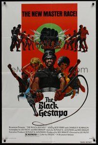 7d083 BLACK GESTAPO 1sh '75 The People's Army has declared war, The New Master Race!