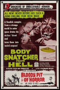 7d105 BODY SNATCHER FROM HELL/BLOODY PIT OF HORROR 1sh '70s two shockers of unbelievable horror!