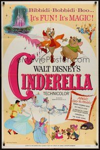 7d152 CINDERELLA 1sh R73 Walt Disney classic romantic musical fantasy cartoon, Bibbidi-Bobbidi-Boo