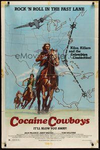 7d162 COCAINE COWBOYS 1sh '82 Andy Warhol story of kilos, killers & Colombian connection!
