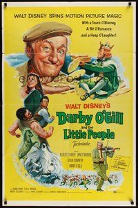 7d196 DARBY O'GILL & THE LITTLE PEOPLE 1sh '59 Disney, Sean Connery, it's leprechaun magic!