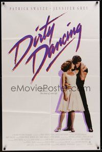7d224 DIRTY DANCING int'l 1sh '87 classic image of Patrick Swayze & Jennifer Grey in sexy embrace!