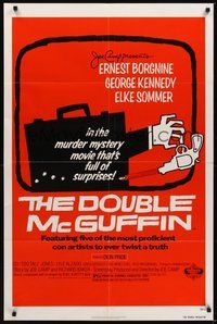 7d238 DOUBLE McGUFFIN 1sh '79 Ernest Borgnine, George Kennedy, really cool suitcase art!