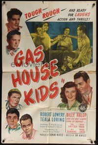 7d321 GAS HOUSE KIDS 1sh '46 Robert Lowery, Teala Loring, Billy Halop, Alfalfa!