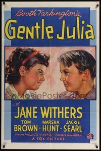 7d324 GENTLE JULIA 1sh '36 Jane Withers, Jackie Searl, from Booth Tarkington novel!