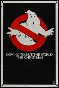 7d325 GHOSTBUSTERS teaser 1sh '84 Bill Murray, Aykroyd & Harold Ramis are here to save the world!