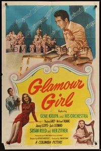 7d330 GLAMOUR GIRL 1sh '48 great image of Gene Krupa & His Orchestra + sexy Virginia Grey!
