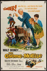 7d332 GNOME-MOBILE style B 1sh '67 Disney fantasy, art of Walter Brennan & lots of little people!