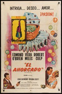 7d363 HANGED MAN Spanish/U.S. 1sh '65 Don Siegel, Robert Culp, scary clown artwork!