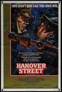7d364 HANOVER STREET 1sh '79 cool art of Harrison Ford & Lesley-Anne Down in World War II by Alvin
