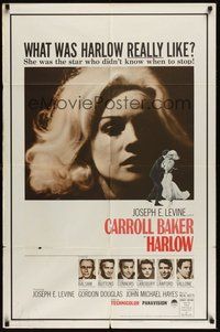 7d370 HARLOW new campaign 1sh '65 Carroll Baker in the title role,