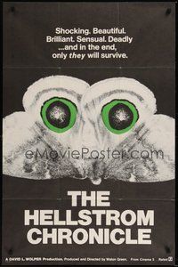 7d390 HELLSTROM CHRONICLE 1sh '71 cool huge moth close up image, only THEY will survive!