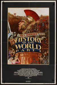 7d403 HISTORY OF THE WORLD PART I 1sh '81 artwork of Roman soldier Mel Brooks by John Alvin!