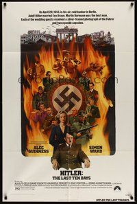 7d404 HITLER: THE LAST TEN DAYS 1sh '73 Alec Guinness as Adolf, Doris Kunstmann as Eva Braun!