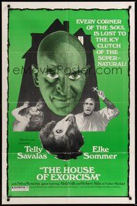 7d414 HOUSE OF EXORCISM 1sh '74 directed by Mario Bava, wacky image of Telly Savalas, Elke Sommer!