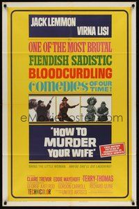 7d417 HOW TO MURDER YOUR WIFE style B 1sh '65 Jack Lemmon, Virna Lisi, the most sadistic comedy!