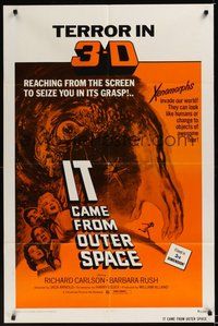 7d455 IT CAME FROM OUTER SPACE 1sh R72 Jack Arnold classic 3-D sci-fi, cool different artwork!