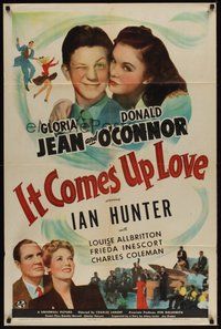 7d456 IT COMES UP LOVE 1sh '42 pretty Gloria Jean cheek-to-cheek with winking Donald O'Connor!