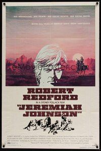 7d464 JEREMIAH JOHNSON style B 1sh '72 cool art of Robert Redford by CoConis, Sydney Pollack!