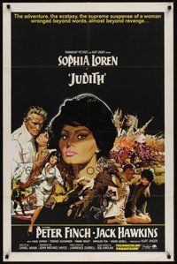 7d470 JUDITH 1sh '66 Daniel Mann directed, artwork of sexiest Sophia Loren & Peter Finch!