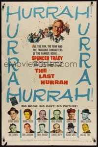 7d503 LAST HURRAH 1sh '58 John Ford, art of Spencer Tracy, portraits of 12 top cast members!