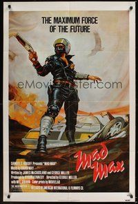 7d545 MAD MAX 1sh R83 art of wasteland cop Mel Gibson, George Miller Australian sci-fi classic!