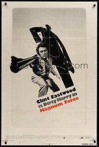 7d552 MAGNUM FORCE 1sh '73 Clint Eastwood is Dirty Harry pointing his huge gun!