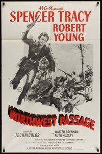7d643 NORTHWEST PASSAGE 1sh R56 Spencer Tracy, Robert Young, Ruth Hussey, from Kenneth Roberts book