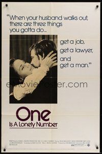 7d654 ONE IS A LONELY NUMBER style B 1sh '72 Trish Van Devere gets a job, lawyer & a man!