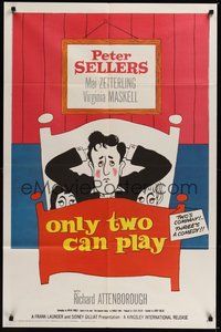 7d658 ONLY TWO CAN PLAY 1sh '62 wacky art of Peter Sellers, Mai Zetterling, Virginia Maskell!