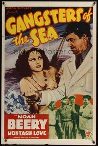 7d661 OUT OF SINGAPORE 1sh R41 Noah Beery, Dorothy Burgess, Gangsters of the Sea!